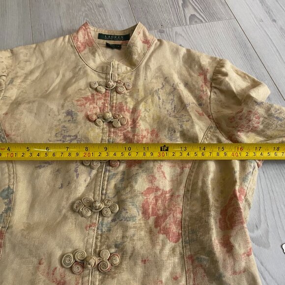 NEW Vintage Ralph Lauren Floral Linen Frog Buttons Jacket - Sz S - NWT - Picture 8 of 9
